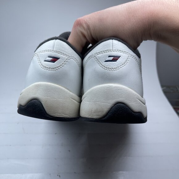 Vtg Tommy Hilfiger Men 7 US Sneakers White Leather Red Logo Retro 90s Rare Read* - Picture 9 of 16